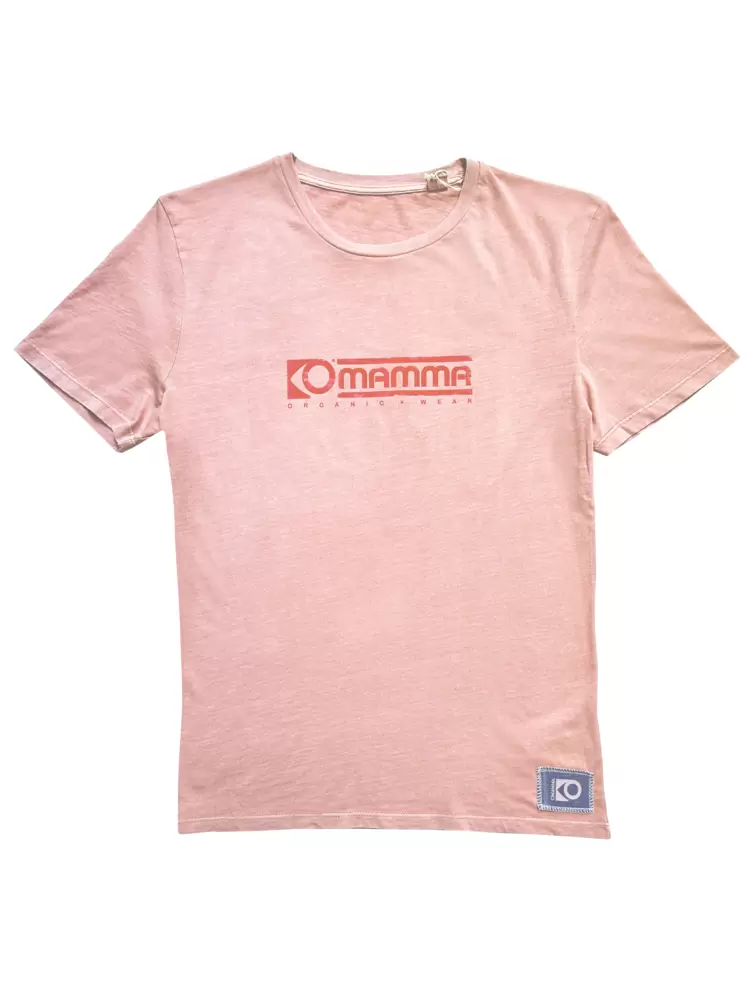 T-SHIRT IN COTONE ORGANICO 100% BIO - Rosa Washed  